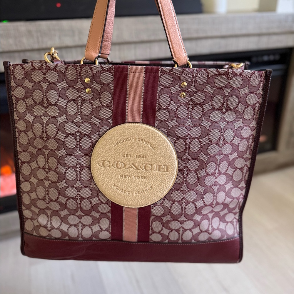 Coach Signature Stripe City Tote Bag
